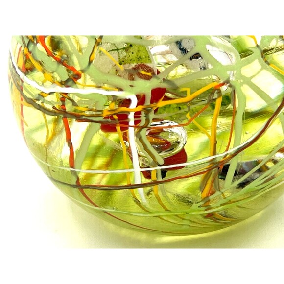 Murano Style Studio Glass Handblown Paperweight Multicolored Swirl‎ Ribbons Fish - Picture 6 of 16